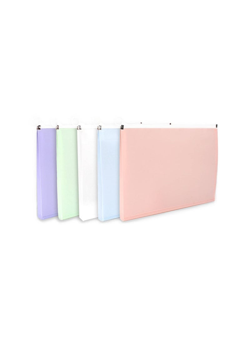SYOSI Expanding A4 Zip Wallets Assorted Large Capacity A4 File Organizer, Document Bag, Paperwork Pouch Zipper File Folder, A4 Letter Envelope Pocket Zip Storage Bag, for Office School Home Travel (5PCS)  - Image 1
