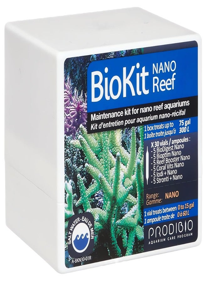 Prodibio Bio Reef Kit Nano, Saltwater Maintenance, 30/ 1mL nano vial, up to 30 gal - Image 1