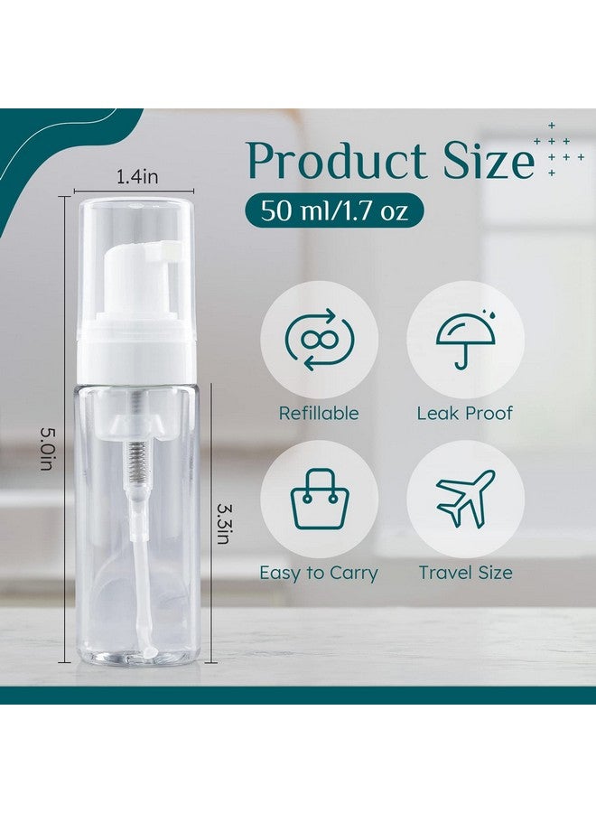 RAYNAG 2 Pack Foam Pump Bottles Foamer Bottle Mini Travel Size Soap Dispenser Mini Clear Bottles Plastic Pump Bottle, 50 Ml/1.7 Oz  - Image 3