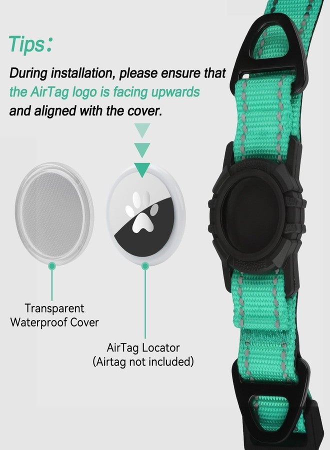 Joytale Airtag Dog Collar, Reflective Pet Collar with Waterproof AirTag Holder, Dual D-Rings, Soft Padded Adjustable for Extra Small and Puppy Dogs, Teal, XS - Image 3