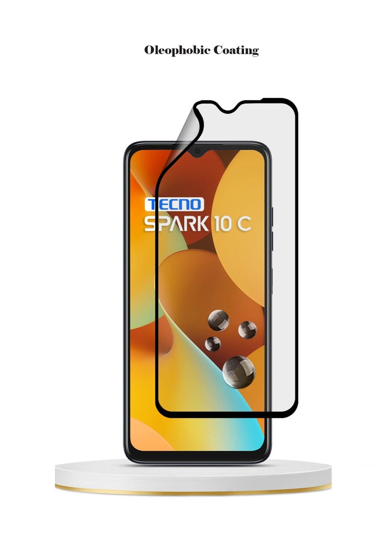 Techie واقي شاشة سيراميكي غير لامع من Techie 9D لهاتف Tecno Spark 10C - ملمس ناعم ومضاد لبصمات الأصابع وخالٍ من الفقاعات - Image 2