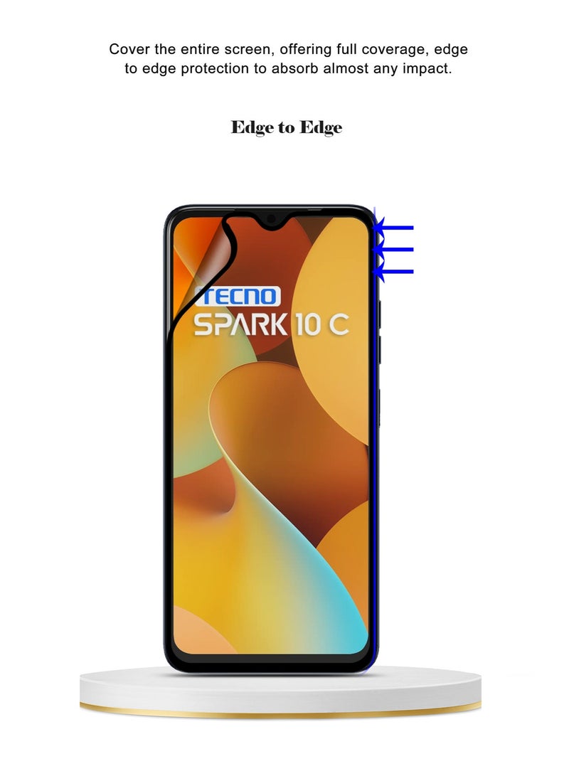 Techie واقي شاشة سيراميكي غير لامع من Techie 9D لهاتف Tecno Spark 10C - ملمس ناعم ومضاد لبصمات الأصابع وخالٍ من الفقاعات - Image 4