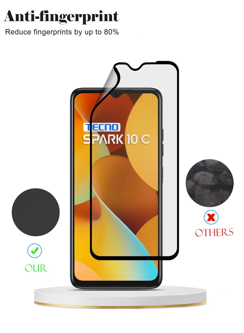 Techie واقي شاشة سيراميكي غير لامع من Techie 9D لهاتف Tecno Spark 10C - ملمس ناعم ومضاد لبصمات الأصابع وخالٍ من الفقاعات - Image 5