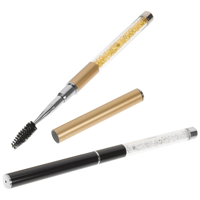 Eyelash Spoolie Brush Set Black Gold Makeup Tool for Precise Application and Grooming - Image 2