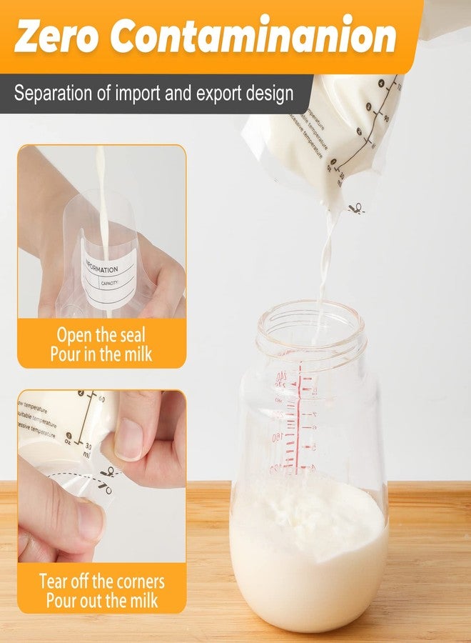 Fubeasi Breastmilk Storage Bags 120 Pack | 6 Ounce Medical-Grade PE, Double Zipper Leakproof Design, Pre-Sterilized for Freezer & Refrigerator - Image 4
