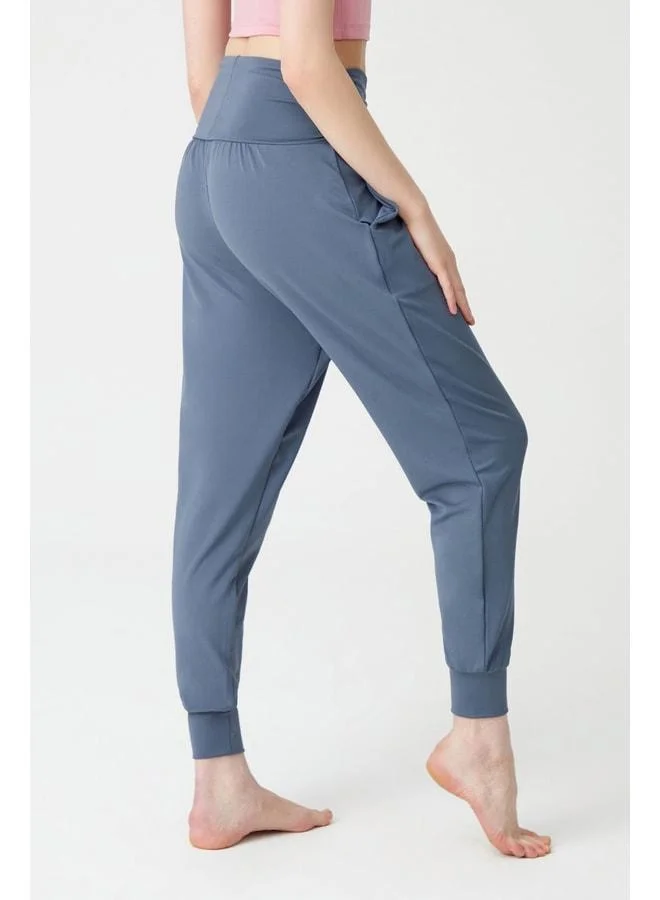 Los Ojos Anthracite Waist Elastic Harem-Style Tracksuit Bottoms.
