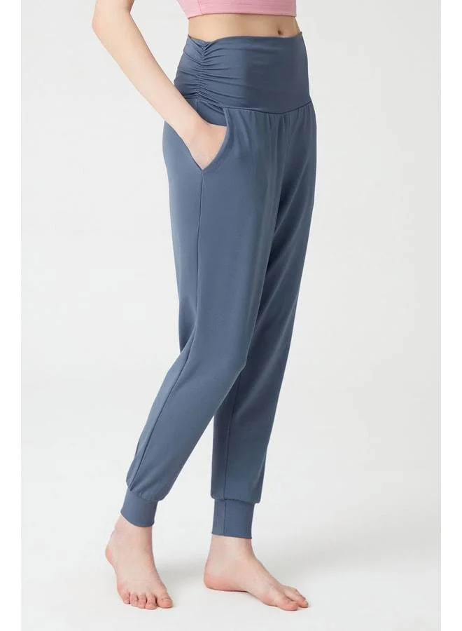 Los Ojos Anthracite Waist Elastic Harem-Style Tracksuit Bottoms.