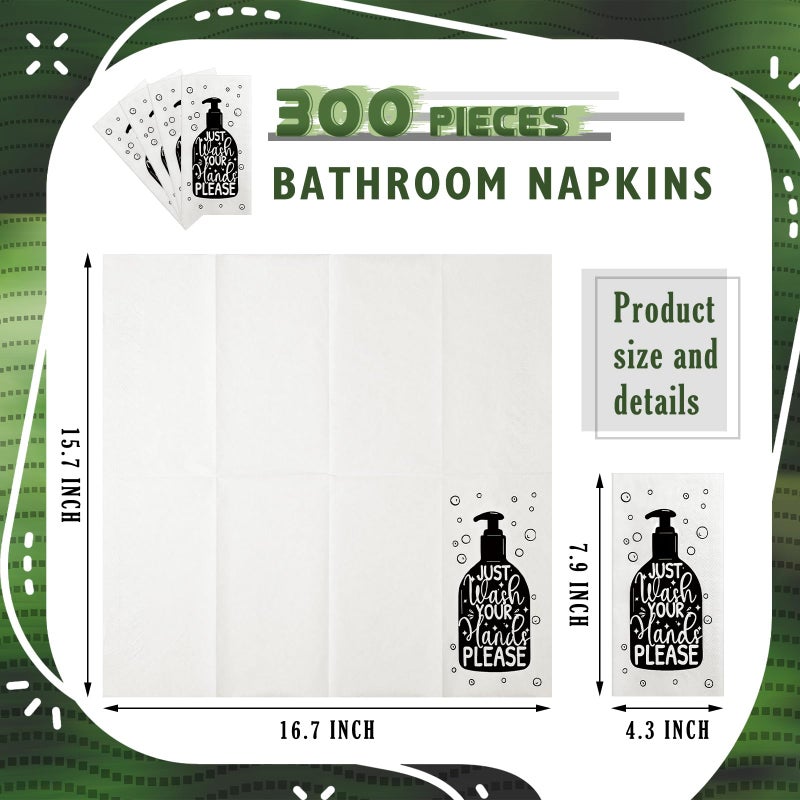 Yexiya 120 Pcs Paper Guest Towels Disposable Hand Towels Bathroom Guest Napkins Disposable Decorative Bathroom Napkins for Powder Room Wedding Holiday Birthday Baby Bridal Shower (White Black) - Image 2
