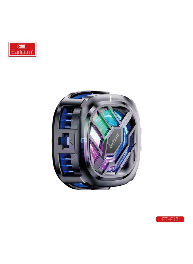 Earldom ET-F12 Gaming Phone Cooler by Magnetic RGB Fan for Heat Control & Performance - Image 1