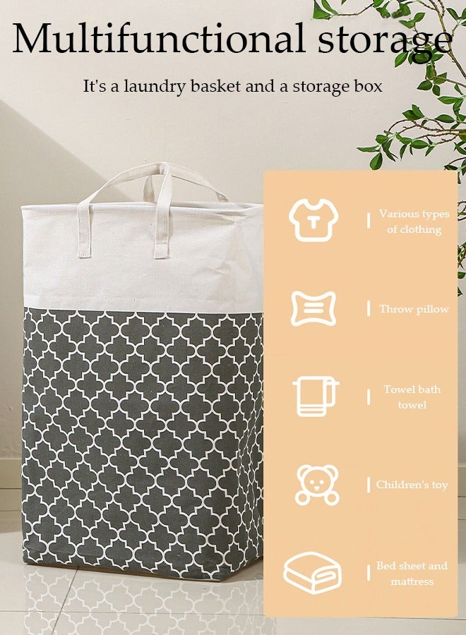 DUNISO Foldable Laundry Baske, Laundry Hamper, Collapsible Large Laundry Baskets with Easy Carry Handles Freestanding Waterproof Clothes Hamper Storage Basket for Clothes Organizer  - Image 2