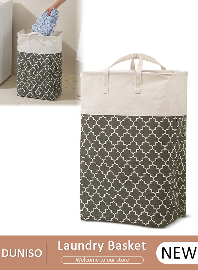 DUNISO Foldable Laundry Baske, Laundry Hamper, Collapsible Large Laundry Baskets with Easy Carry Handles Freestanding Waterproof Clothes Hamper Storage Basket for Clothes Organizer - Image 1