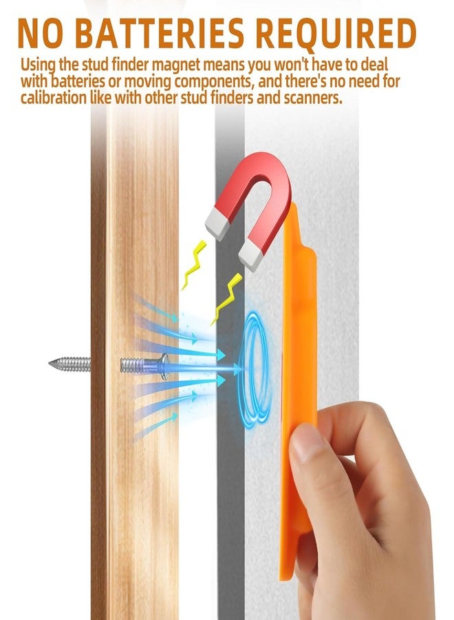 Calvana (4-Pack) Calvana Magnetic Stud Finder Wall Scanner, Stud Finder Magnet, Wall Detector Scanner, Compatible with All Drywall Construction, No Batteries Required, Wall-Friendly Construction，Easy to Use - Image 2