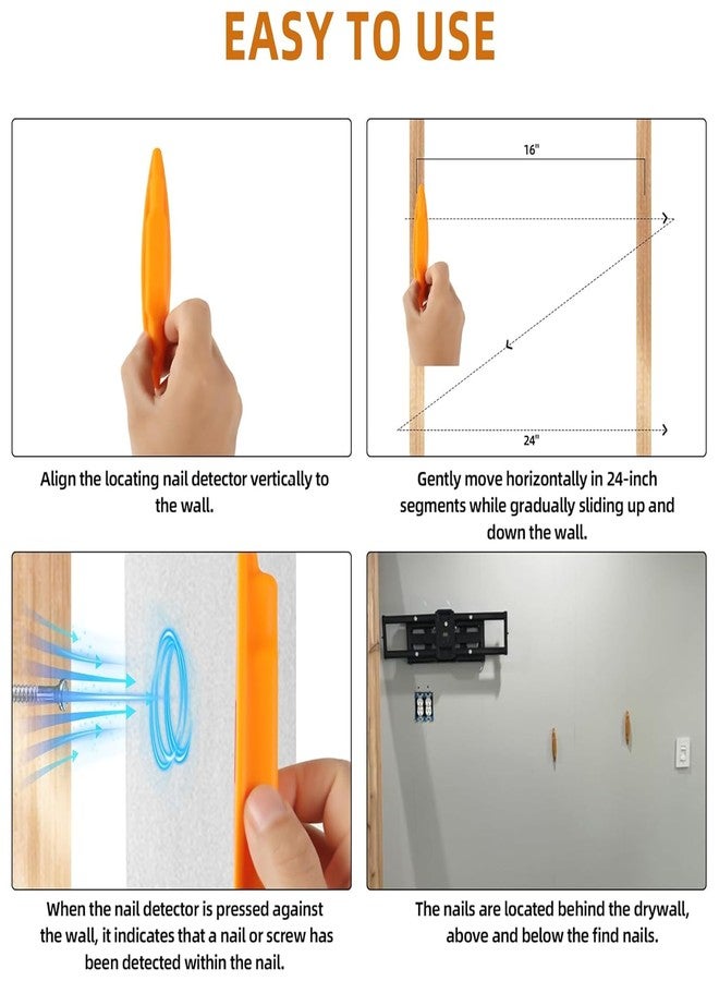 Calvana (4-Pack) Calvana Magnetic Stud Finder Wall Scanner, Stud Finder Magnet, Wall Detector Scanner, Compatible with All Drywall Construction, No Batteries Required, Wall-Friendly Construction，Easy to Use - Image 4