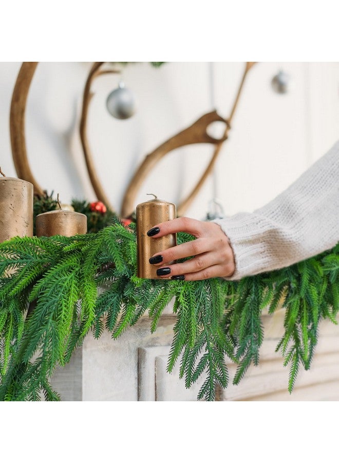 Jutom Jutom Christmas Norfolk Pine Garland Realistic Artificial Faux Greenery Cedar Garland for Mantle Holiday Indoor Outdoor Fireplace Winter Christmas Decorations(1 Pcs,12 Feet)  - Image 4