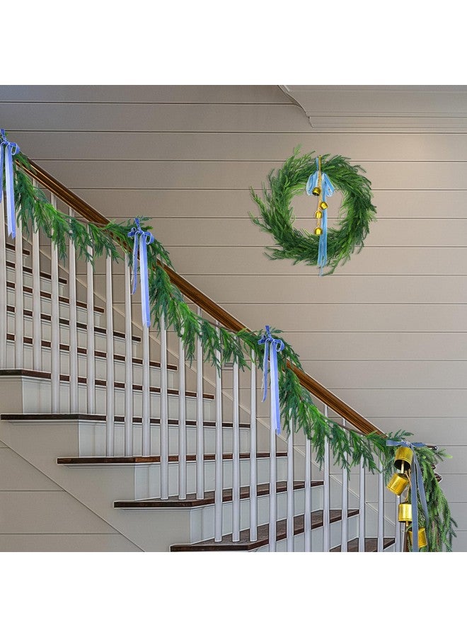 Jutom Jutom Christmas Norfolk Pine Garland Realistic Artificial Faux Greenery Cedar Garland for Mantle Holiday Indoor Outdoor Fireplace Winter Christmas Decorations(1 Pcs,12 Feet)  - Image 1