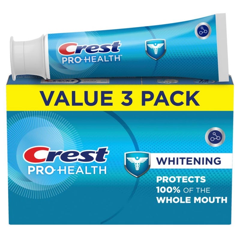 Crest معجون أسنان كريست بيس برو-هيلث لتبييض الأسنان (4.3 أونصة) عبوة ثلاثية
