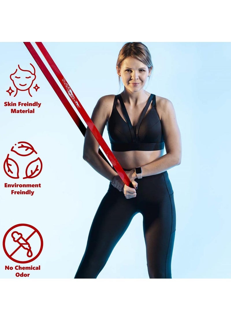 FIT TRIBE Resistance Bands Set of 5 for Men & Women, Multicolor Stretch Bands for Exercise, Home Gym, Strength Training, Yoga, Stretching, Cardio Workouts, and Physiotherapy Equipment - Image 4