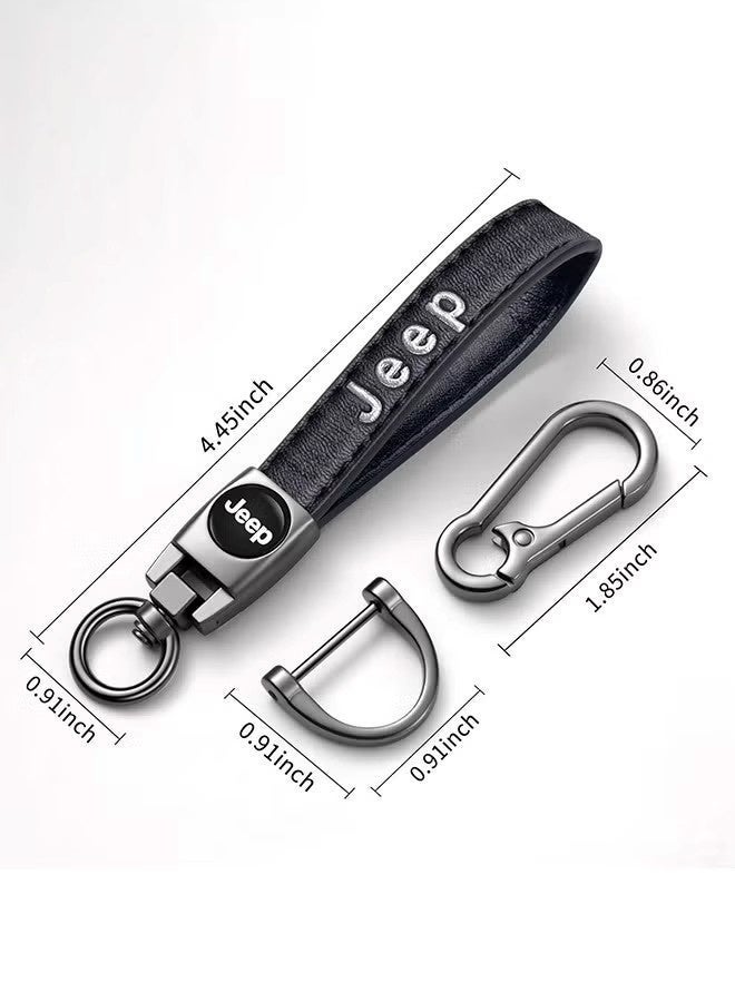 Jeep Keychain - Jeep Key Chain - Leather Car Key Chain - Car Accessories - With Screwdriver - Black - Image 4
