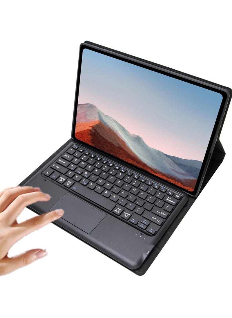 General - Arabic and English keyboard cover for Surface Pro 4/5/6/7/Surface Pro8/Surface Pro9, leather tablet cover with wireless detachable Bluetooth keyboard and trackpad mouse - Image 1