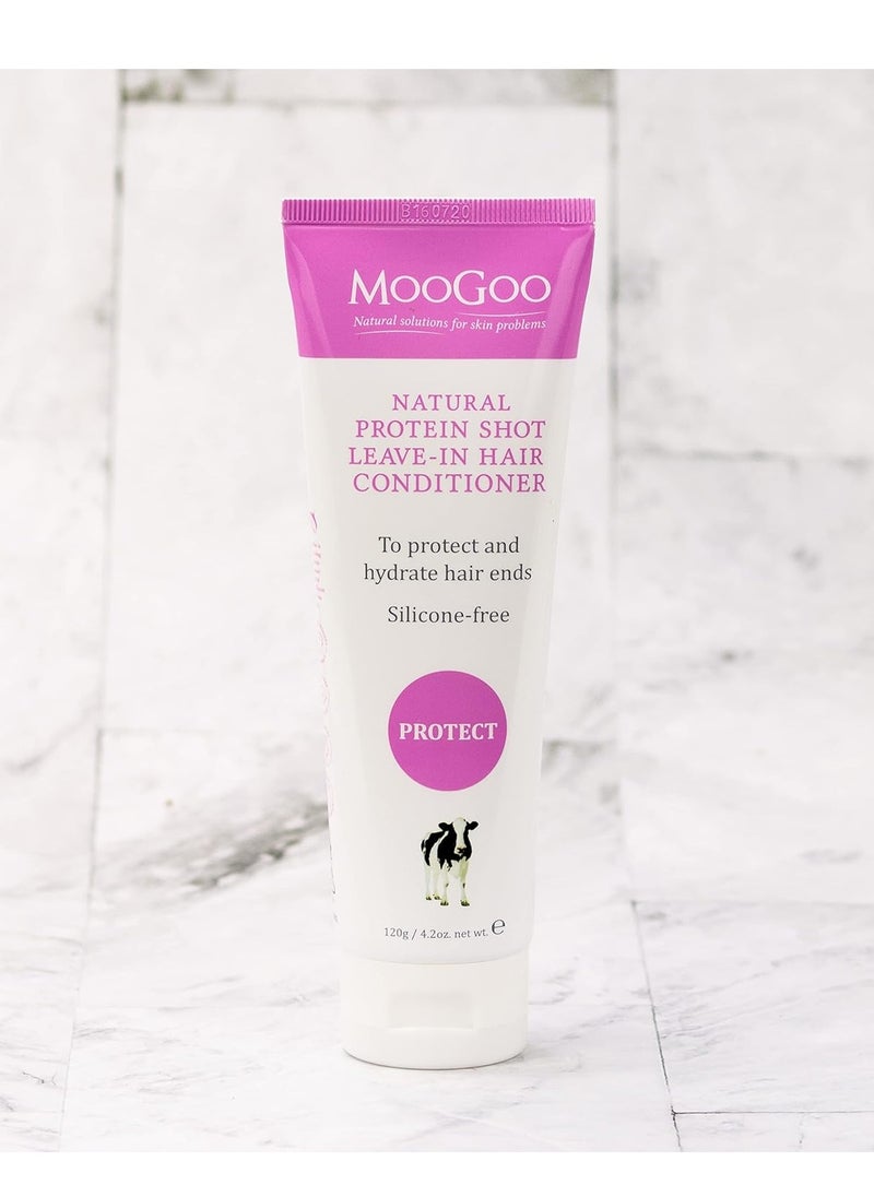 MOOGOO MooGoo Protein Shot Leave In Conditioner - A Natural Hydrating Hair Treatment for Dry Damaged Hair - for Women and for Men. Paraben Free, Cruelty Free.  - Image 2