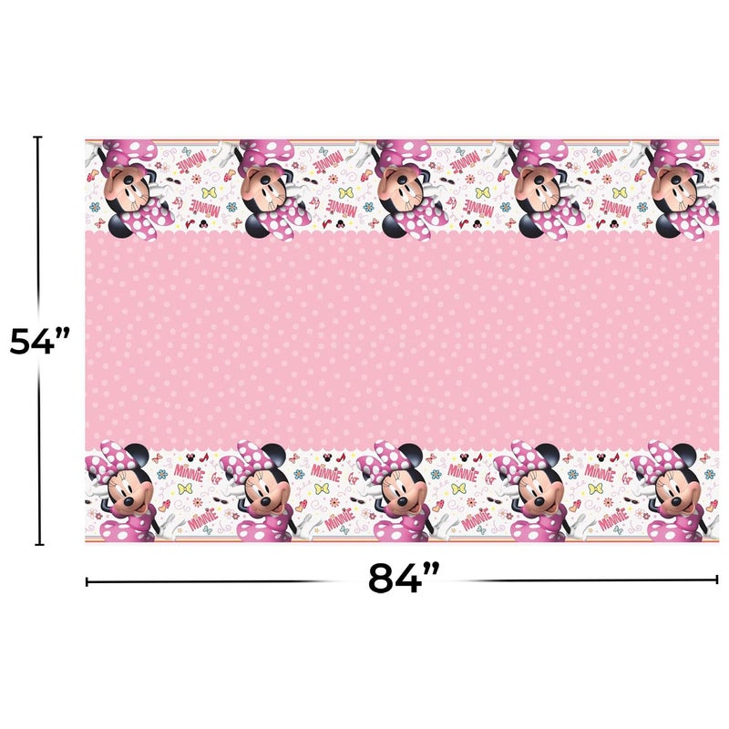 Unique Disney Iconic Minnie Mouse Rectangular Plastic Party Table Cover, 54" x 84", 1Ct, Multicolor (79233) - Image 2