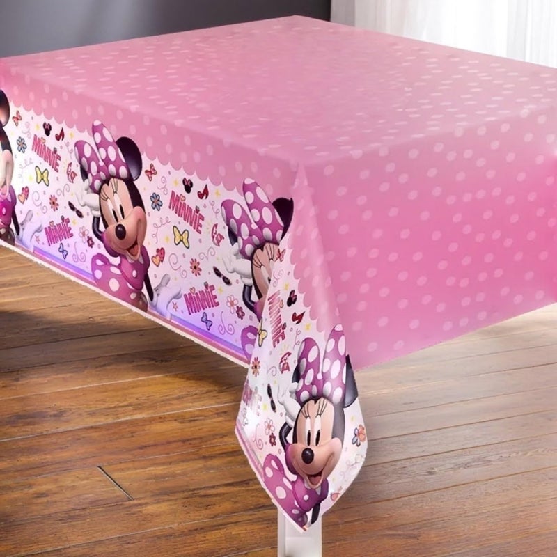 Unique Disney Iconic Minnie Mouse Rectangular Plastic Party Table Cover, 54" x 84", 1Ct, Multicolor (79233) - Image 3