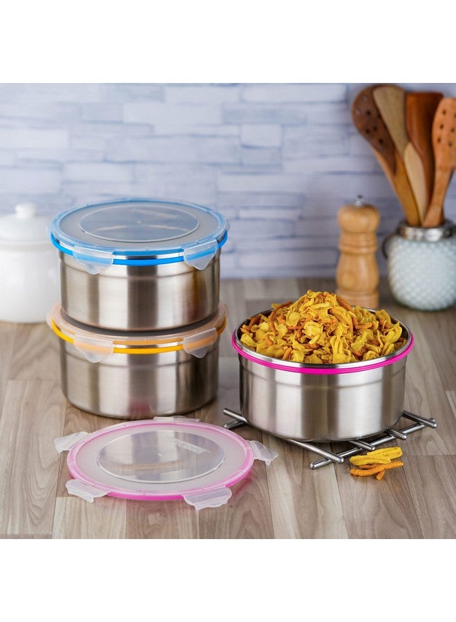 STEELLOCK Stainless Steel Sl-1502 Airtight Storage/Food Lock Steel Containers 1950 Ml 1Pcs Pink Colour - Image 2