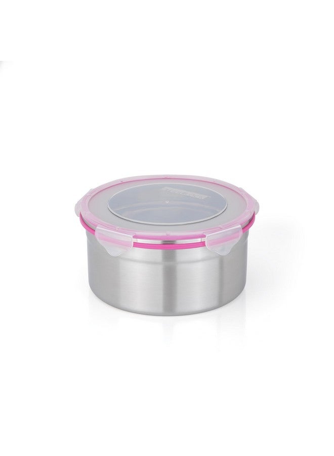 STEELLOCK Stainless Steel Sl-1502 Airtight Storage/Food Lock Steel Containers 1950 Ml 1Pcs Pink Colour - Image 1
