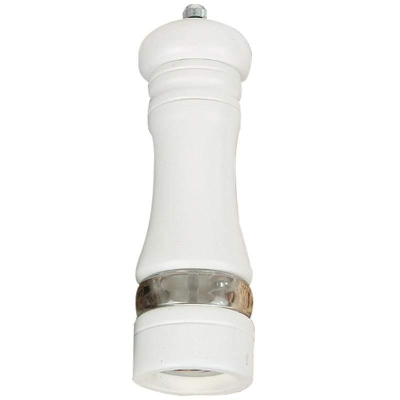 6 Inch White Manual Pepper Grinder and Salt Mill Refillable Kitchen Gadget - Image 2