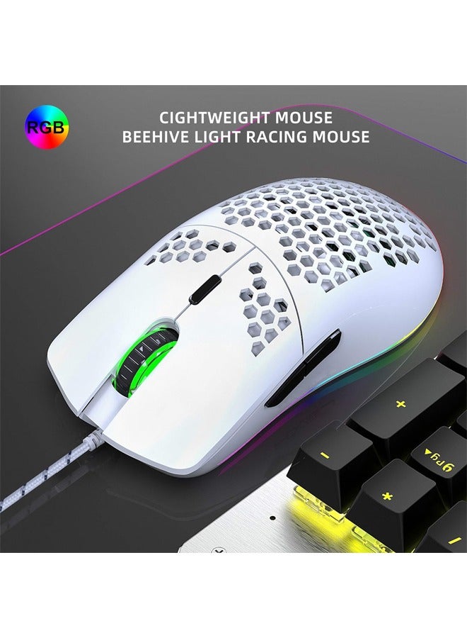 KUYING J900 USB Wired Gaming Mouse RGB with Six Adjustable DPI White - Image 2