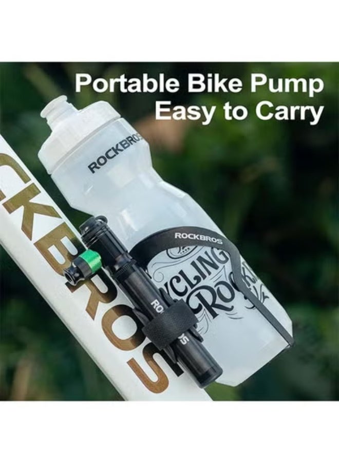 روكبروز مضخة دراجة صغيرة ROCKBROS 110PSI مضخة يدوية ومنفاخ ثاني أكسيد الكربون ثنائية الغرض متوافقة مع صمام بريستا وشريدر مضخة إطارات الدراجات للدراجات على الطرق والجبل مع غلاف معزول - لا تتضمن خراطيش ثاني أكسيد الكربون - Image 3