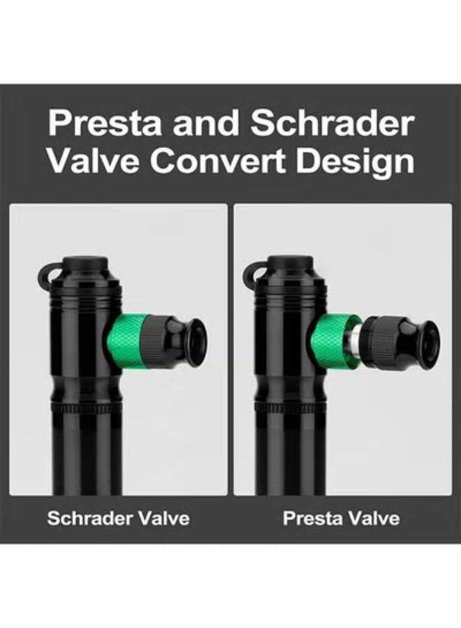 روكبروز مضخة دراجة صغيرة ROCKBROS 110PSI مضخة يدوية ومنفاخ ثاني أكسيد الكربون ثنائية الغرض متوافقة مع صمام بريستا وشريدر مضخة إطارات الدراجات للدراجات على الطرق والجبل مع غلاف معزول - لا تتضمن خراطيش ثاني أكسيد الكربون - Image 4