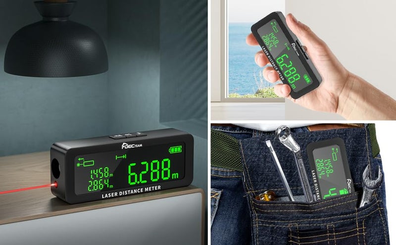Tomahawk ® LMN-0050، مقياس المسافة بالليزر 50م دقة ±2 مم قياس سريع 0.5 ثانية متعدد الوحدات للمسافة/المساحة/الحجم الدرجة II <1mW ليزر نطاق 0.05–50م إيقاف تلقائي يعمل في -10°C إلى 40°C - Image 4