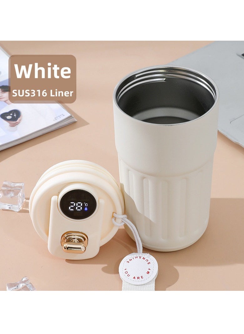 Smart Thermal Coffee Mug with LED Temperature Display Spill Proof Water Bottle, Portable Vacuum Insulated Travel Mug Coffee Cup (450ml)