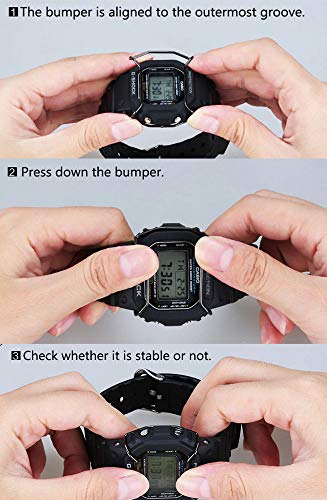 Zshion Stainless Steel Watch Protective Bumper Compatible with GA-700/710/735,Wire Watch Guard Protector for Casio GA-700/710/735 (Black) - Image 5