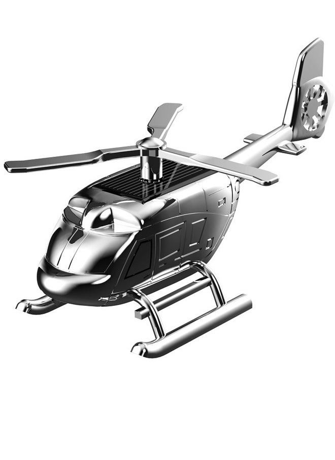 Generic Alloy Helicopter Ornament with Solar Energy Car Dashboard Decoration Dashboard Ornament Aromatherapy Present for Car Home Office Decor  - Image 2