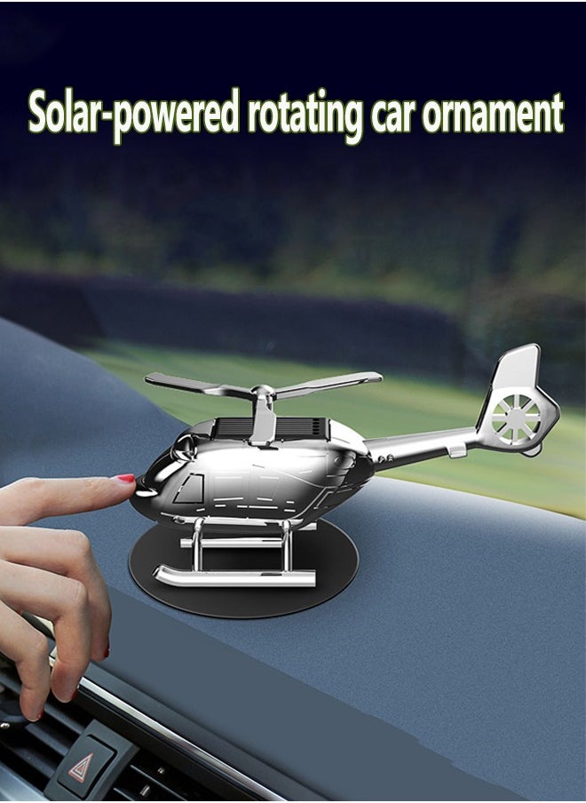Generic Alloy Helicopter Ornament with Solar Energy Car Dashboard Decoration Dashboard Ornament Aromatherapy Present for Car Home Office Decor  - Image 4