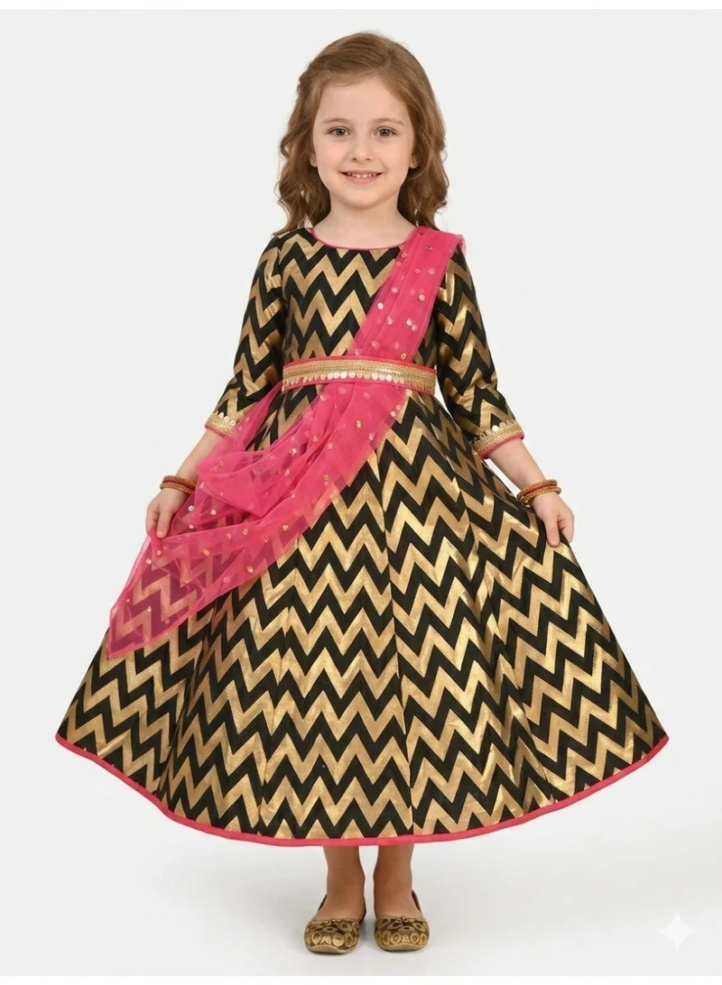 Saka Designs Chevron Printed Ethnic Dress for Girls