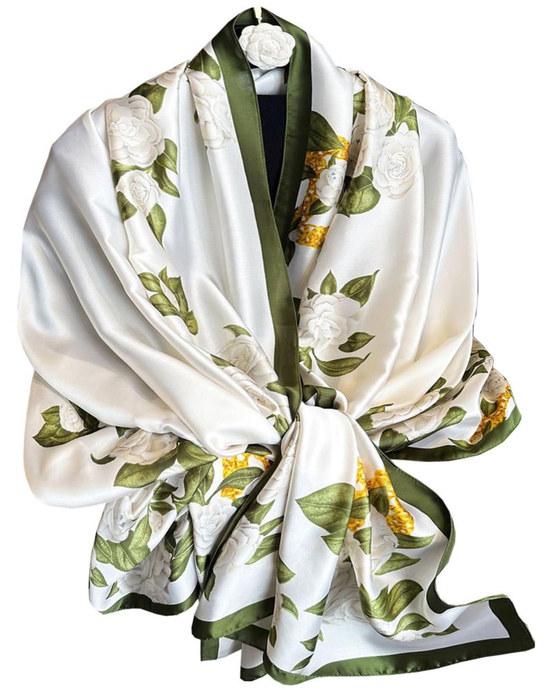 Saiusloa Dress Scarves Shawl Wraps Long Silky Scarf for Women Dressy Fashion Lightweight for Decorative Formal Evening Gowns-1002 - Image 1