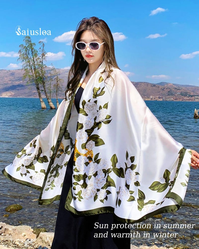 Saiusloa Dress Scarves Shawl Wraps Long Silky Scarf for Women Dressy Fashion Lightweight for Decorative Formal Evening Gowns-1002 - Image 3
