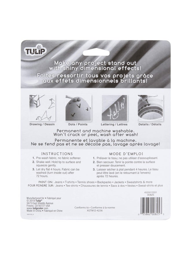 TULIP 17581 Dimensional Metallic Fabric Paint 6Pack Slick 125 oz TUDFP6PK - Image 2