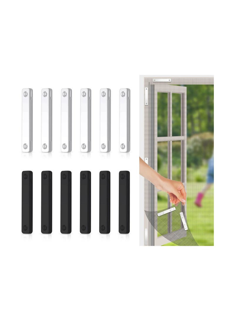 Magnet Window Screen Clip Magnetic Strip 12 Pieces Self-Adhesive for Fly Punch-Free Universal Fixing Clips Door Mesh Curtains - Image 1
