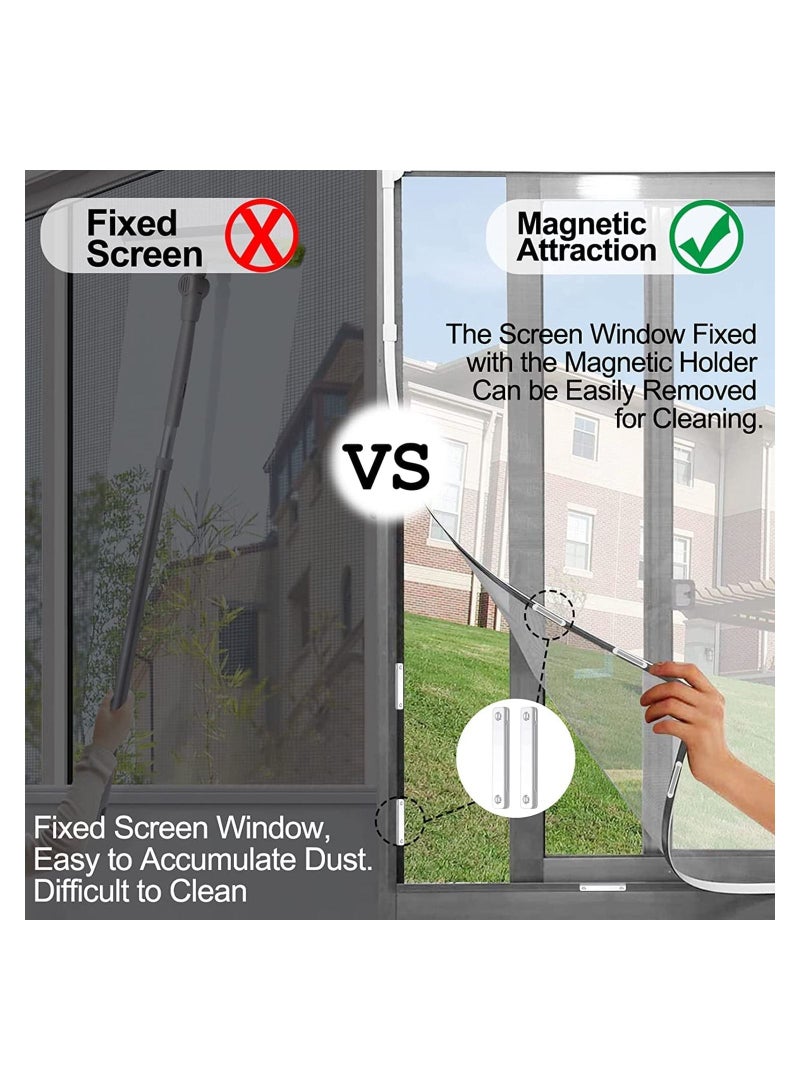 Magnet Window Screen Clip Magnetic Strip 12 Pieces Self-Adhesive for Fly Punch-Free Universal Fixing Clips Door Mesh Curtains - Image 2