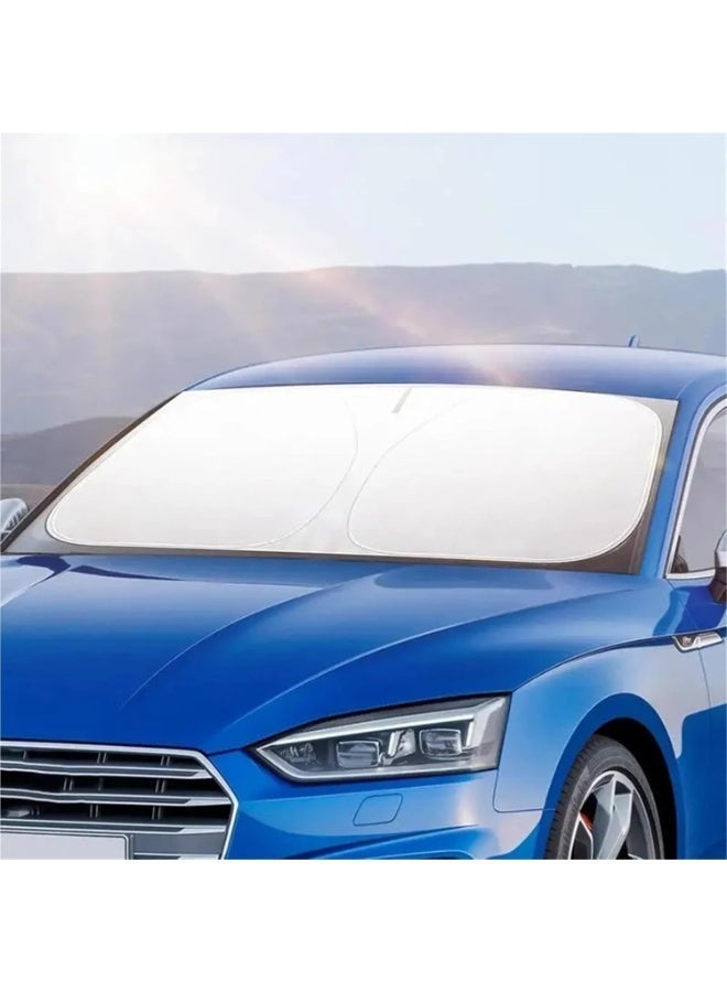 MIMOE Car Front Glass Sunshade Silver Coated Cloth Summer Car Sunshade, Car Windshield Window Sunshade for Sun Heat Protection and Block UV Rays, Keep Vehicle Cooler - Image 3