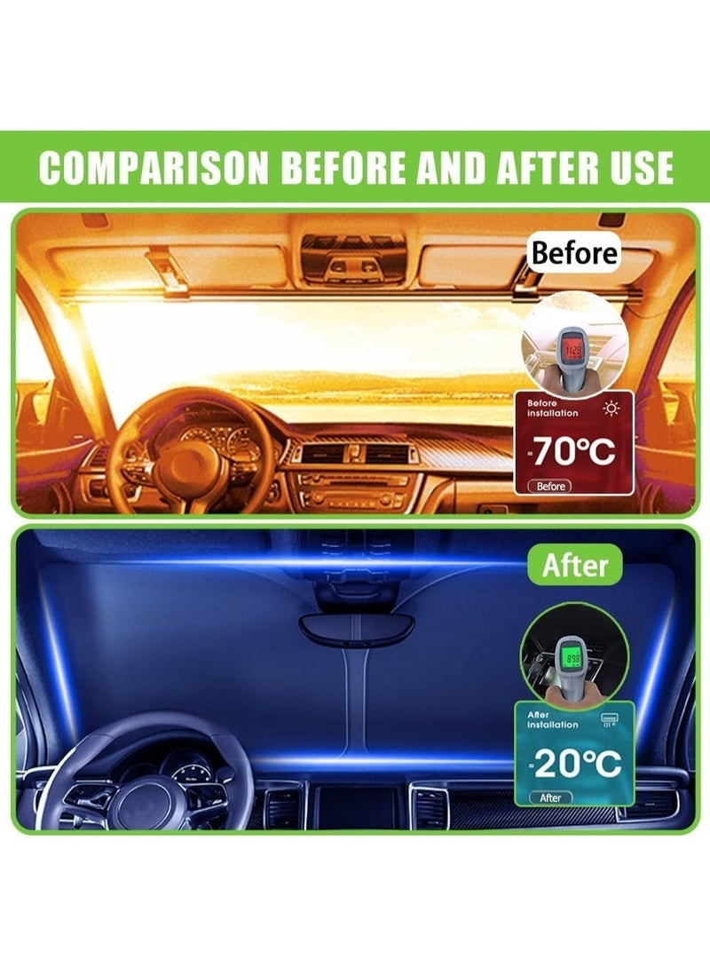 MIMOE Car Front Glass Sunshade Silver Coated Cloth Summer Car Sunshade, Car Windshield Window Sunshade for Sun Heat Protection and Block UV Rays, Keep Vehicle Cooler - Image 4