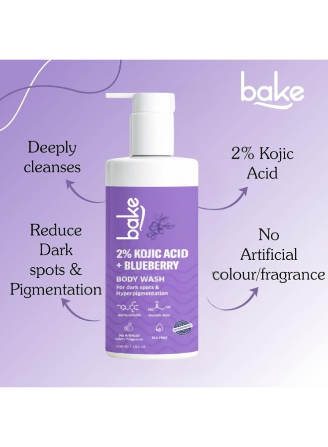 BAKE 2% Kojic Acid Brightening Body Wash (300 ml) with Glycolic Acid & Alpha Arbutin | De-Tan Body Wash | For Pigmentation & Tan Removal | For Knees & Elbows | Dark Spots & Sun Damage - Image 3