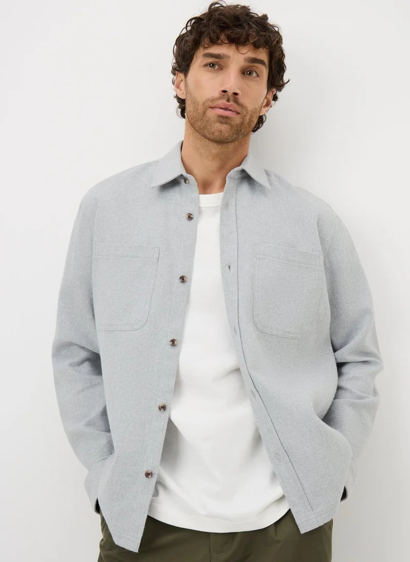 Matalan Grey Long Sleeve Grindle Shacket