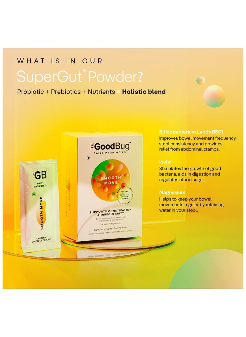 The Good Bug The Good Bug Smooth Move Supergut Powder For Constipation Relief And Bowel Movemen 15 Days Pack  - Image 4