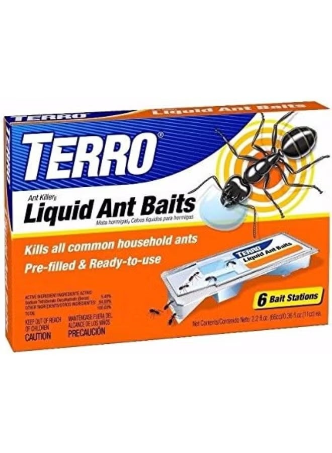 TERRO Liquid Ant Killer Bait Stations - 6 Ready-to-Use Indoor Ant Traps, 2.2 fl oz Liquid Bait, Long-Lasting Colony Elimination - Image 4