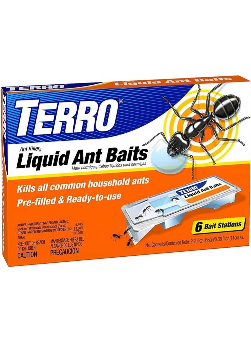 TERRO Liquid Ant Killer Bait Stations - 6 Ready-to-Use Indoor Ant Traps, 2.2 fl oz Liquid Bait, Long-Lasting Colony Elimination - Image 3